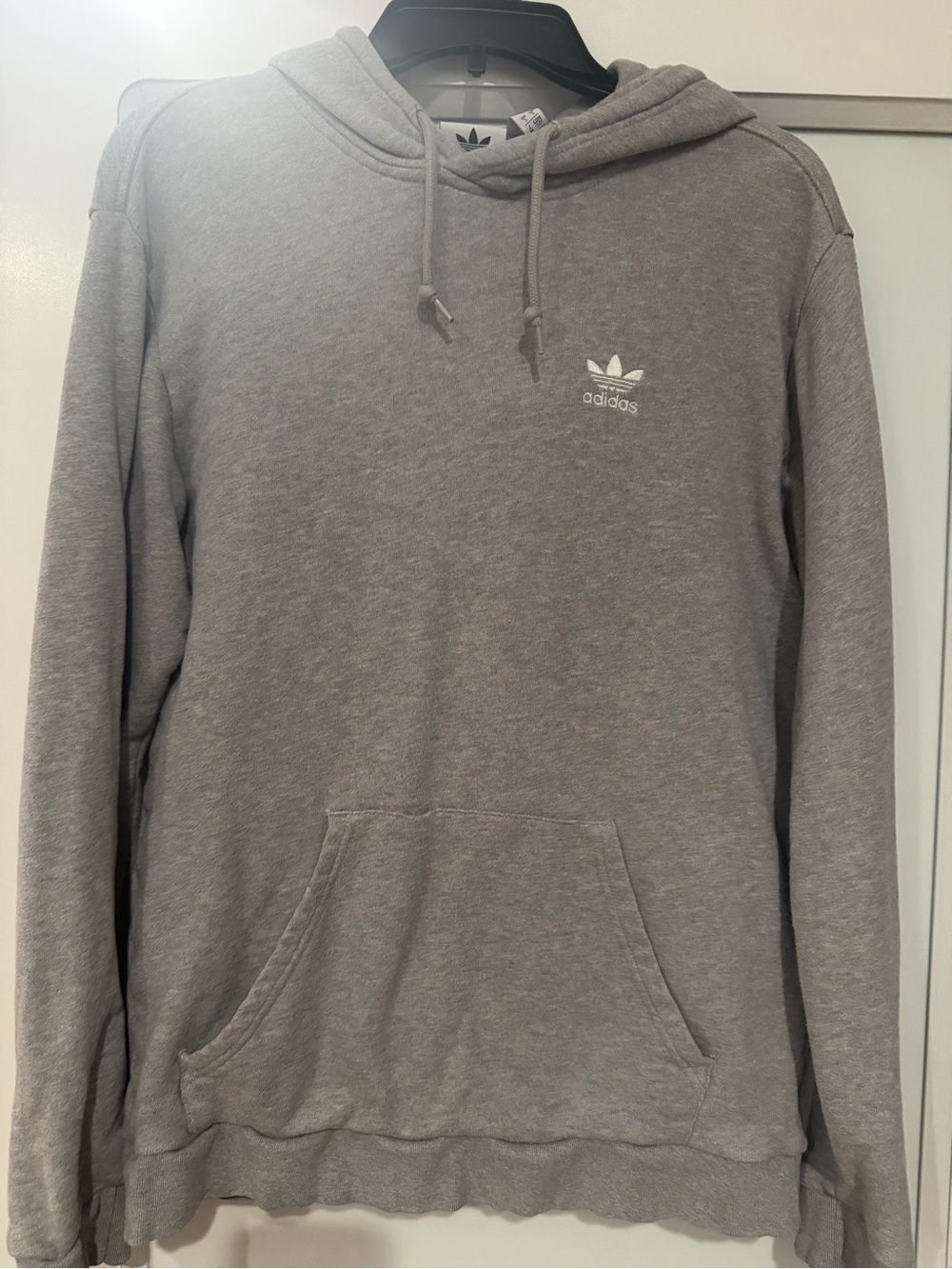 adidas Heather Gray Trefoil Pullover men’s/unisex Hoodie- size Small